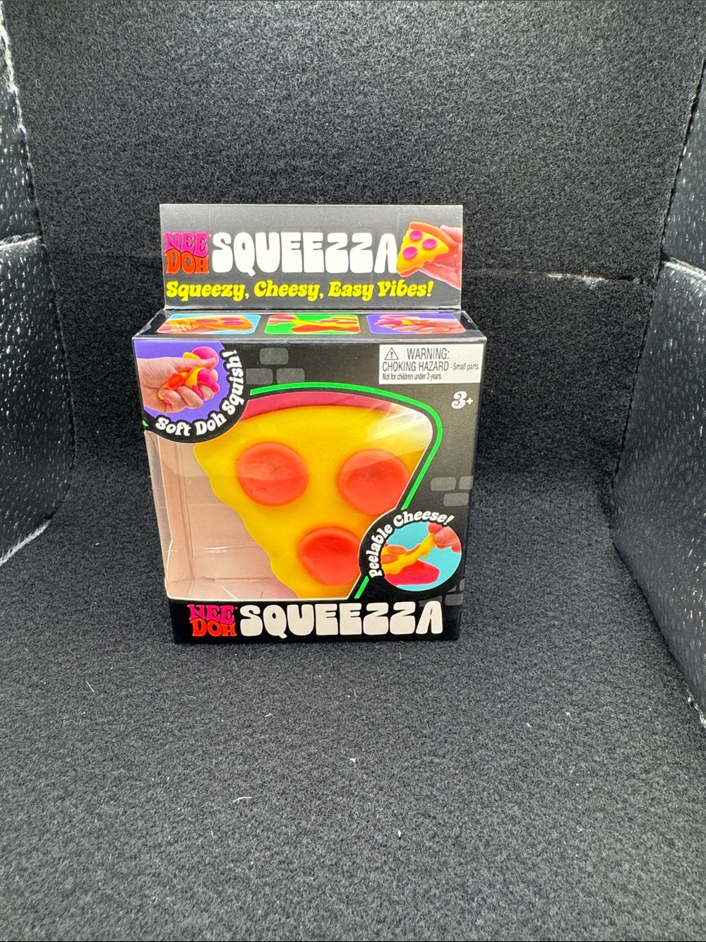 Neon Doh Squeeza Yellow Pizza Slice Squishy Toy